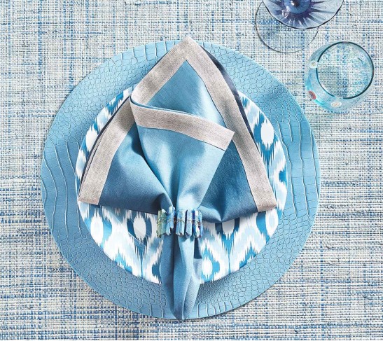 Croco Placemat in Glacier Blue, Set of 4