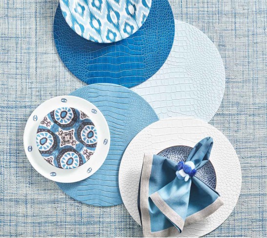 Croco Placemat in Glacier Blue, Set of 4