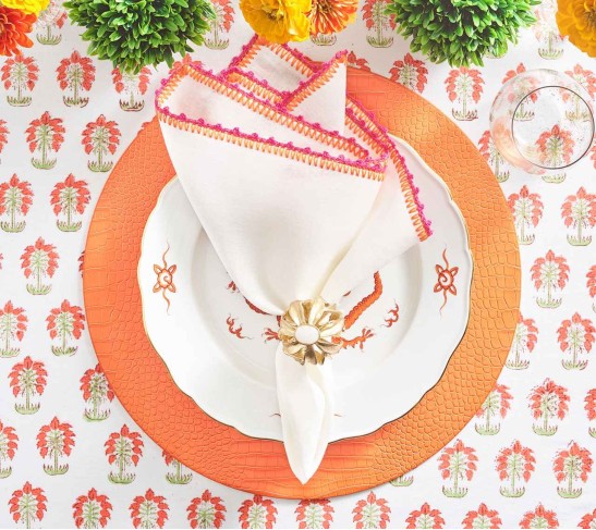 Croco Placemat in Orange, Set of 4