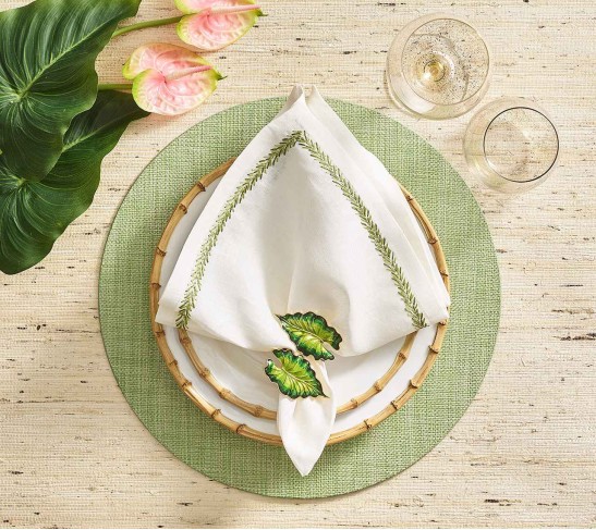Portofino Placemat in Green, Set of 4