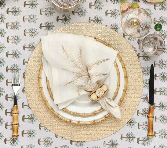 Glam Grass Placemat in Natural & Gold, Set of 4