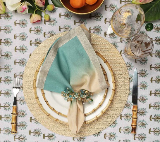 Glam Grass Placemat in Natural & Gold, Set of 4
