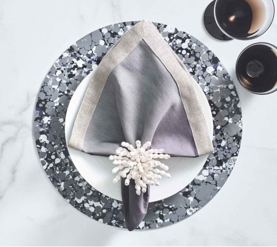 Splash Placemat in Gray & Black, Set of 4