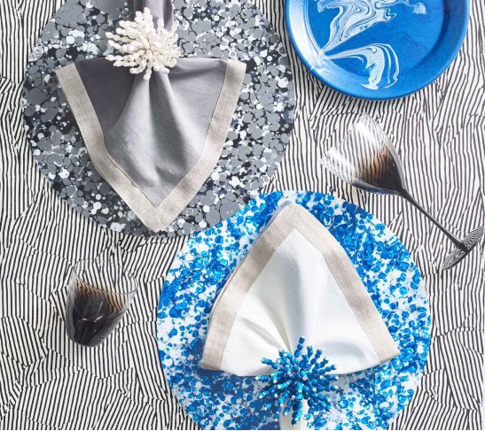 Splash Placemat in Gray & Black, Set of 4