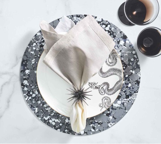 Splash Placemat in Gray & Black, Set of 4
