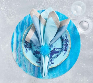 Mirage Placemat in Aqua, Set of 4