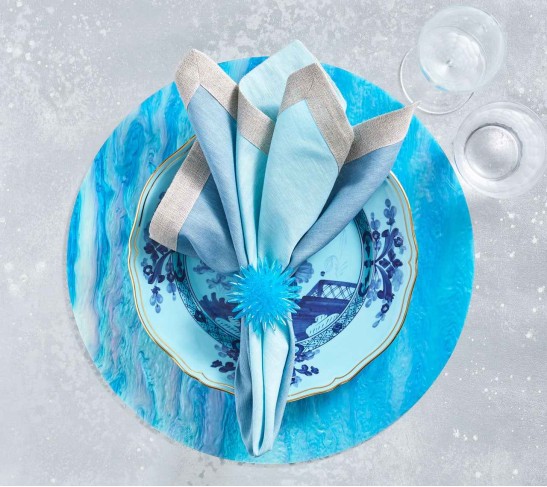 Mirage Placemat in Aqua, Set of 4