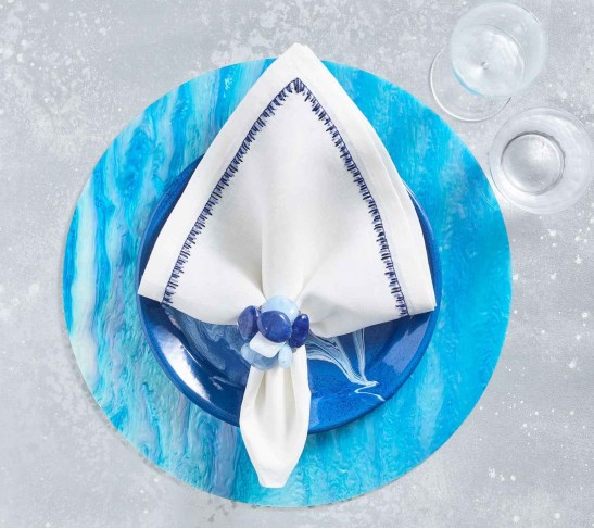 Mirage Placemat in Aqua, Set of 4