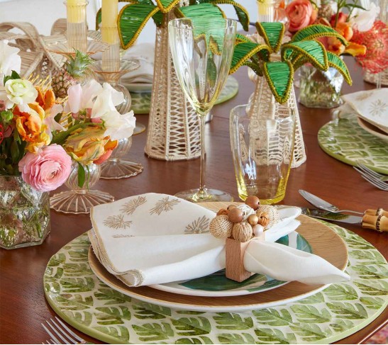 Fern Placemat in Ivory & Green, Set of 4