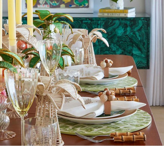 Fern Placemat in Ivory & Green, Set of 4