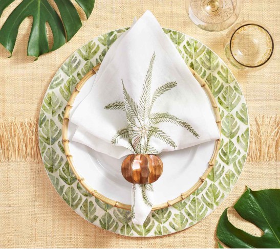 Fern Placemat in Ivory & Green, Set of 4