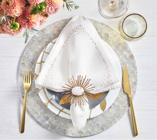 Camellia Placemat in Gray, Set of 4