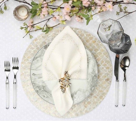 Camellia Placemat in Gray, Set of 4