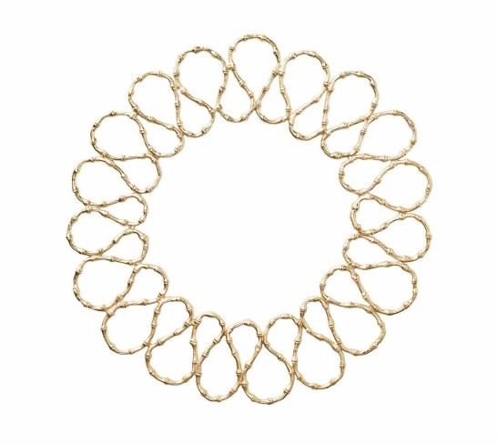 Bamboo Charger in Gold, Set of 4