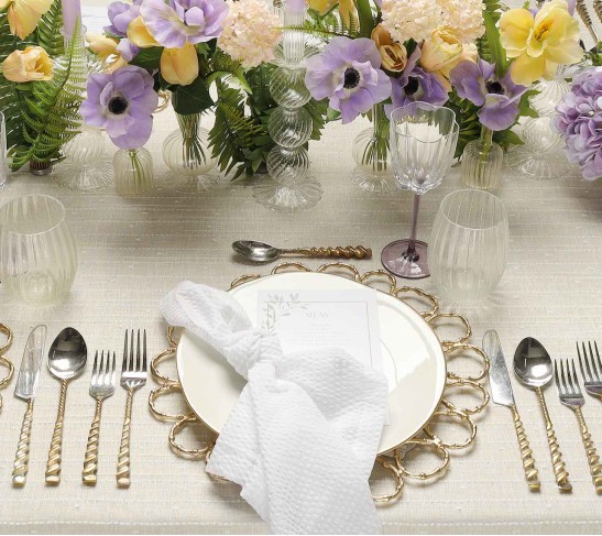 Bamboo Charger in Gold, Set of 4