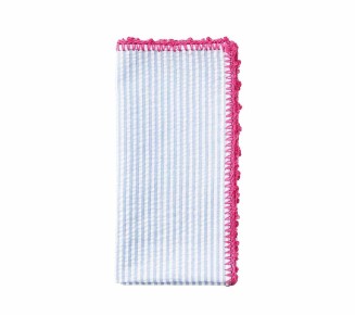 Seersucker Napkin in Periwinkle & Pink, Set of 4