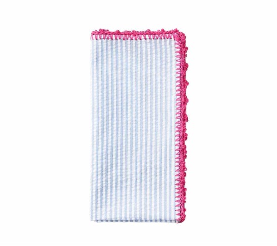 Seersucker Napkin in Periwinkle & Pink, Set of 4