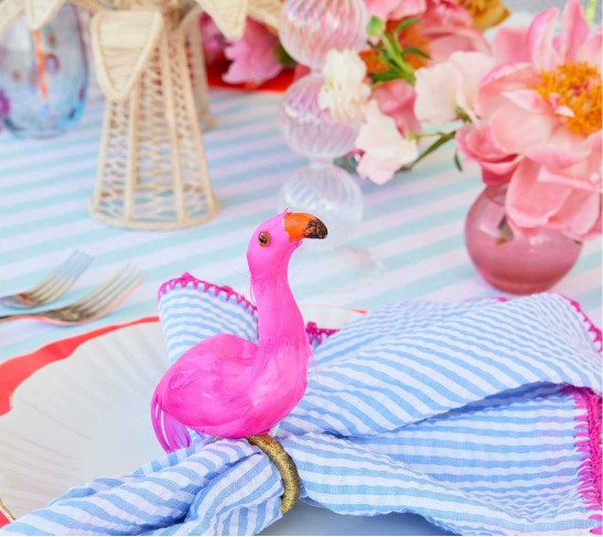 Seersucker Napkin in Periwinkle & Pink, Set of 4