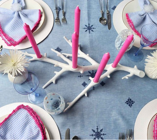 Seersucker Napkin in Periwinkle & Pink, Set of 4