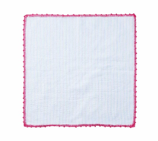 Seersucker Napkin in Periwinkle & Pink, Set of 4
