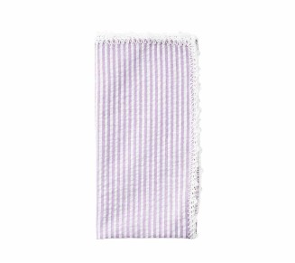 Seersucker Napkin in Lilac & White, Set of 4