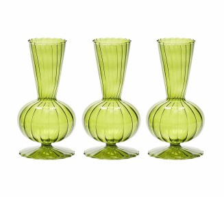 Tess Bud Vase in Olive, Set of 3 in a Box
