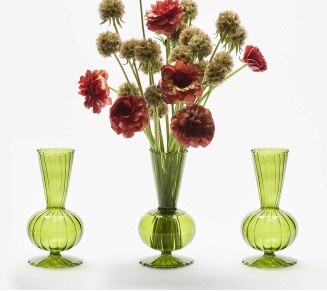 Tess Bud Vase in Olive, Set of 3 in a Box