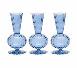 Tess Bud Vase in Cadet, Set of 3 in a Box
