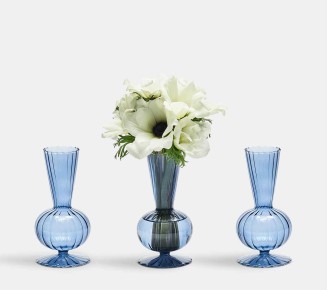 Tess Bud Vase in Cadet, Set of 3 in a Box