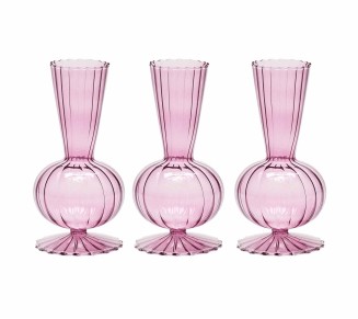 Tess Bud Vase in Lavender, Set of 3 in a Box