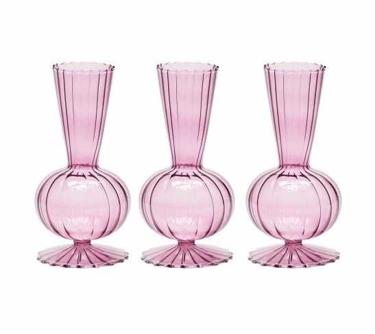 Tess Bud Vase in Lavender, Set of 3 in a Box