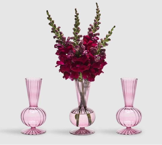 Tess Bud Vase in Lavender, Set of 3 in a Box