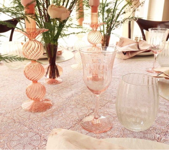 Iris Tall Candle Holder in Blush, Set of 2 in a Box