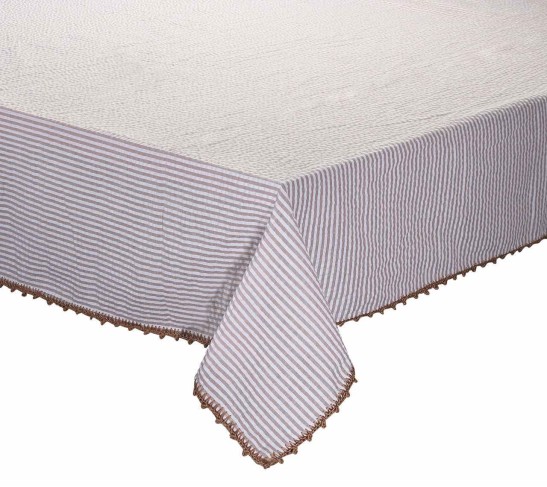 Seersucker Tablecloth in Natural