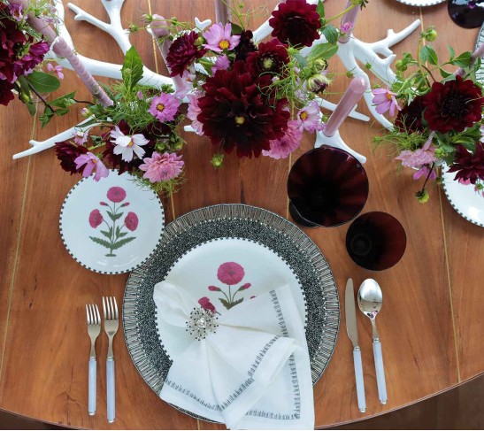 Mirage 5-Piece Place Setting in White & Silver
