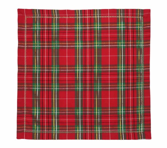Xmas Plaid Napkin in Red, Green & Gold, Set of 4