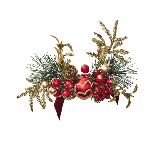 Xmas Cheer Napkin Ring in Red, Green & Gold, Set of 4