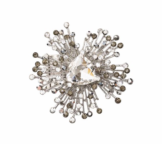 Gem Burst Napkin Ring in Crystal & Silver, Set of 4 in a Gift Box