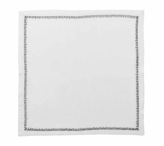 Filament Napkin in White, Silver & Gunmetal, Set of 4
