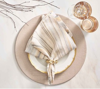 Marbled Napkin in Beige, Taupe & Gray, Set of 4