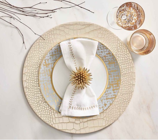 Croco Placemat in Gold, Set of 4