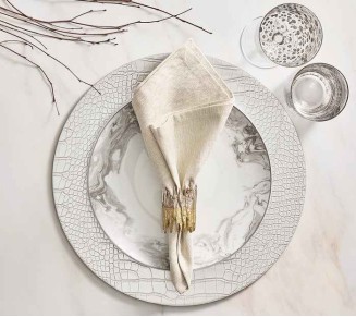 Croco Placemat in Silver, Set of 4
