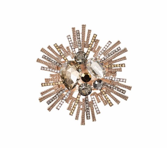 Bijoux Napkin Ring in Champagne & Crystal, Set of 4 in a Gift Box