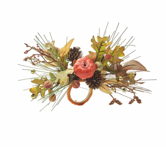 Harvest Napkin Ring in Brown & Orange, Set of 4