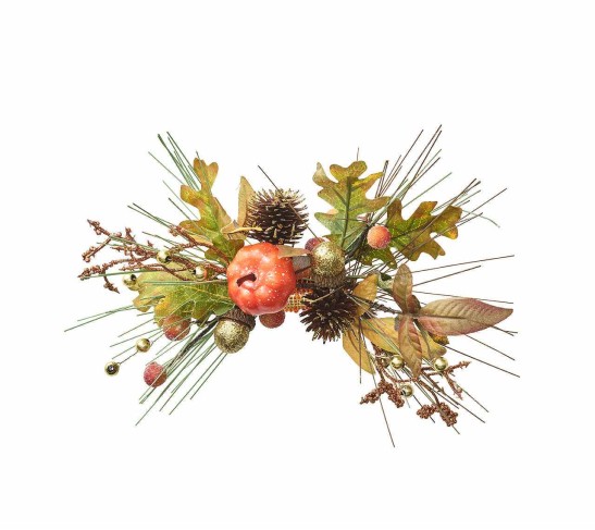 Harvest Napkin Ring in Brown & Orange, Set of 4