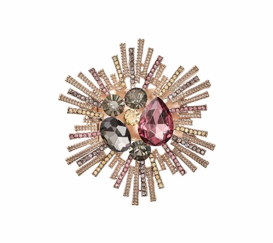 Bijoux Napkin Ring in Plum & Gold, Set of 4 in a Gift Box