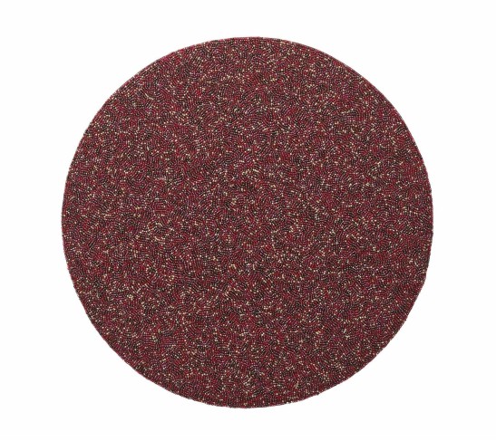 Vermicelli Placemat in Berry & Gold, Set of 4