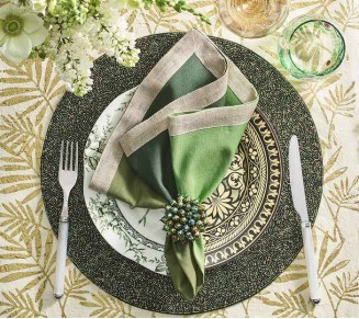 Dip Dye Napkin in Olive & Green, Set of 4