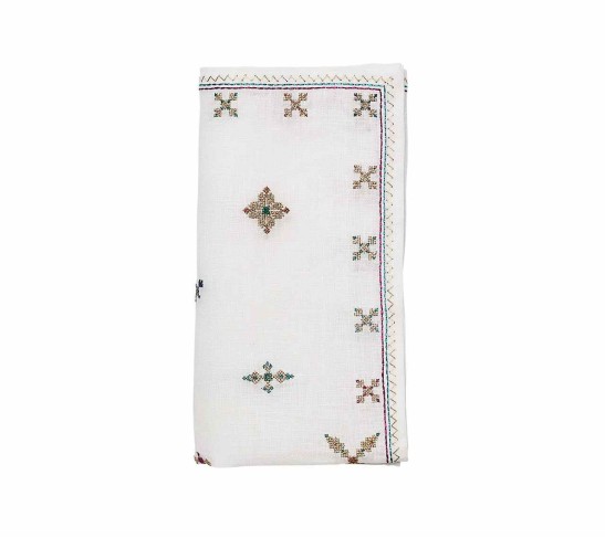 Fez Napkin in White, Gold, Multi, Set of 4