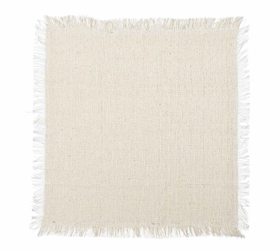 Fringe Napkin in White & Gold, Set of 4